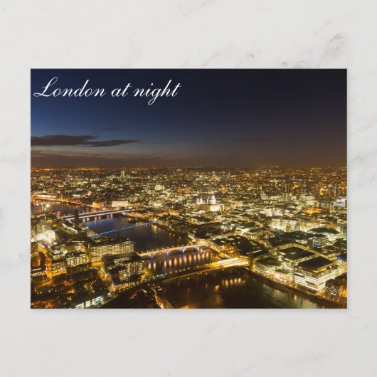 ロンドンat night - Aerial Viewはがき ポストカード (正面)