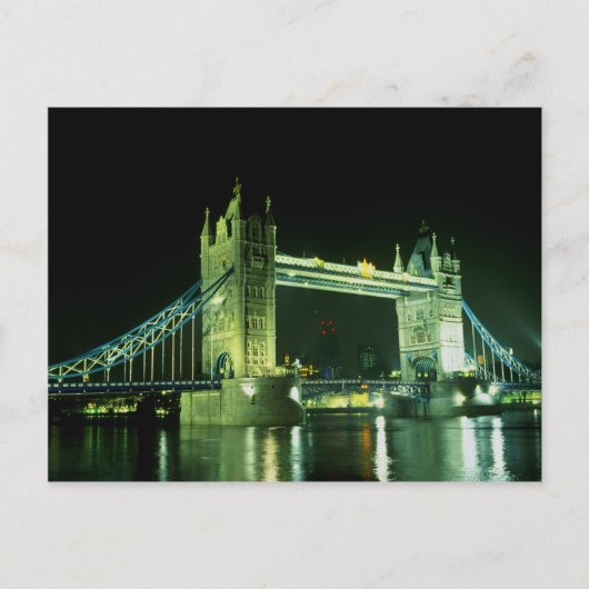 ロンドンEの夕べに照らされたタワーブリッジ ポストカード (正面)