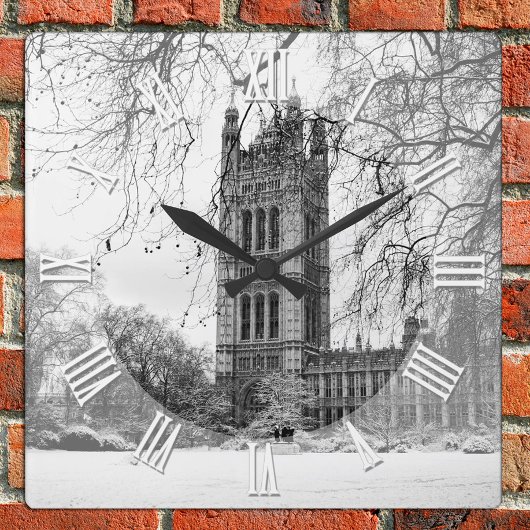 ロンドンin Winter、ウェストミンスター宮殿、議会 スクエア壁時計