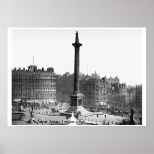 ロンドンU.K.通りシーンc1895、トラファルガースクエア ポスター