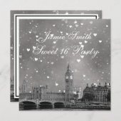 ロンドンUKスカイライングレーホワイトハートスウィート16 招待状 (正面/裏面)
