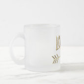 ロンドンUKラブ金ゴールドタイポグラフィエレガント文字 フロストグラスマグカップ (左)