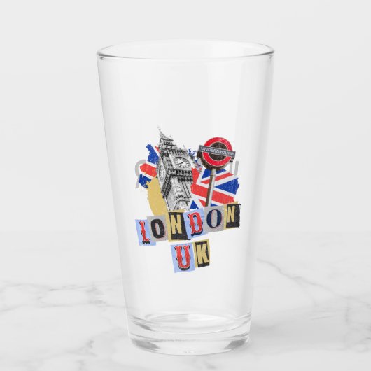 ロンドンUKレトロスタイルデザイン タンブラーグラス (正面)