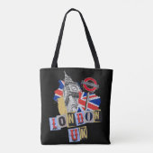 ロンドンUKレトロスタイルデザイン トートバッグ (裏面)