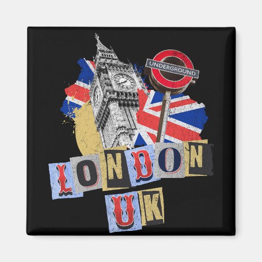 ロンドンUKレトロスタイルデザイン マグネット (正面)