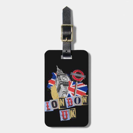 ロンドンUKレトロスタイルデザイン ラゲッジタグ (正面縦)