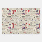 ロンドンUK通りギフトラッピング紙セット3 ラッピングペーパーシート (正面3)