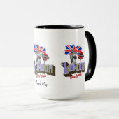 ロンドンUK、ビッグベン、アンダーグラウンド、ユニオン・ジャック マグカップ (正面右)