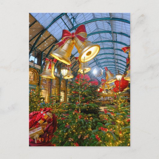 ロンドンUK、Covent Gardenでのクリスマス ポストカード (正面)