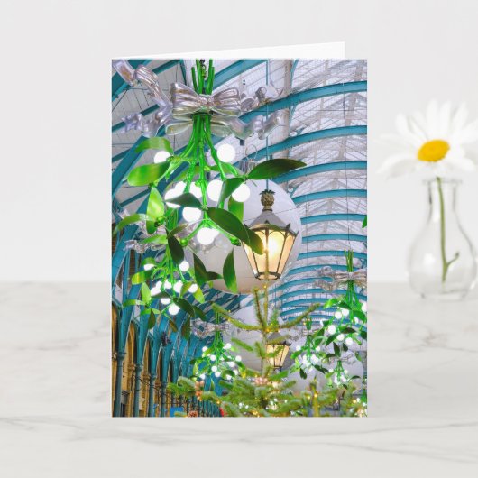 ロンドンUK、Covent Gardenのクリスマスミスタントー カード (小さな植物)