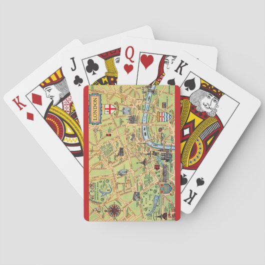 ロンド図解入りの、写真付きのンイングランドトランプの地図 トランプ (裏面)