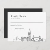 ロンド結婚ン |スタイル化されたスカイラインRSVP 出欠カード (正面/裏面)