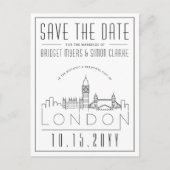 ロンド結婚ン |スタイル設定されたスカイライン日付を保存 ポストカード (正面)