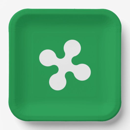 ロンバルディア国旗（イタリア） ペーパープレート (正面)