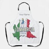 ロンバルディイタリアレトロ地域マップヴィンテージ土産 エプロン (正面)