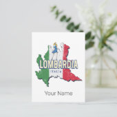 ロンバルディイタリアレトロ地域マップヴィンテージ土産 シーズンポストカード (スタンド正面)