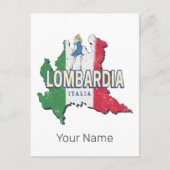 ロンバルディイタリアレトロ地域マップヴィンテージ土産 シーズンポストカード (正面)