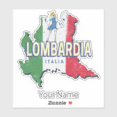 ロンバルディイタリアレトロ地域マップヴィンテージ土産 シール (シート)