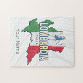 ロンバルディイタリアレトロ地域マップヴィンテージ土産 ジグソーパズル (横)