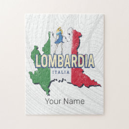ロンバルディイタリアレトロ地域マップヴィンテージ土産 ジグソーパズル