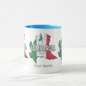 ロンバルディイタリアレトロ地域マップヴィンテージ土産 マグカップ (中央)