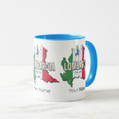 ロンバルディイタリアレトロ地域マップヴィンテージ土産 マグカップ (正面右)