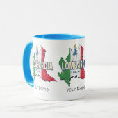 ロンバルディイタリアレトロ地域マップヴィンテージ土産 マグカップ (正面左)