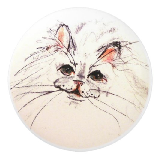 ロンヘーヴェナー猫 セラミックノブ (正面)