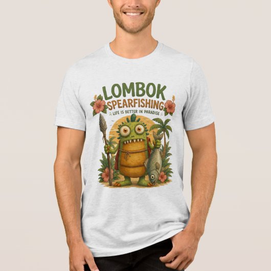 ロンボク島スピアフィッシング トライブレンドTシャツ (正面)