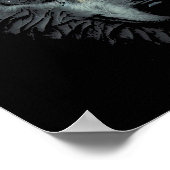 ロンリーウルフ顔ブラック ポスター (角)