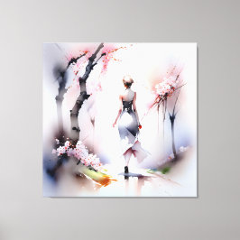 ロンリーウーマン歩く キャンバスプリント