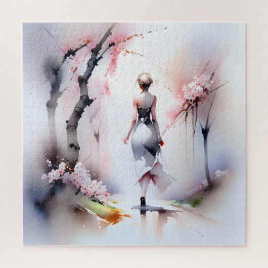 ロンリーウーマン歩く ジグソーパズル (縦)