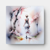 ロンリーウーマン歩く フォトプラーク (正面)