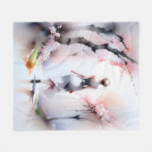 ロンリーウーマン歩く フリースブランケット (正面(横))