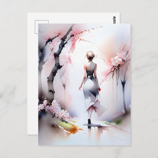 ロンリーウーマン歩く ポストカード (正面/裏面)