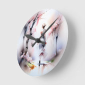 ロンリーウーマン歩く ラウンド壁時計 (傾斜)