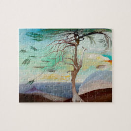 ロンリーシダーツリーランドスケー絵画ズ ジグソーパズル
