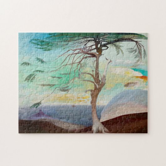 ロンリーシダーツリーランドスケー絵画ズ ジグソーパズル (横)