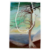 ロンリーシダーツリーランドスケー絵画ズ ミディアムペーパーバッグ (裏面)