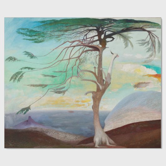 ロンリーシダーツリーランドスケー絵画ズ ラッピングペーパー (フラット)