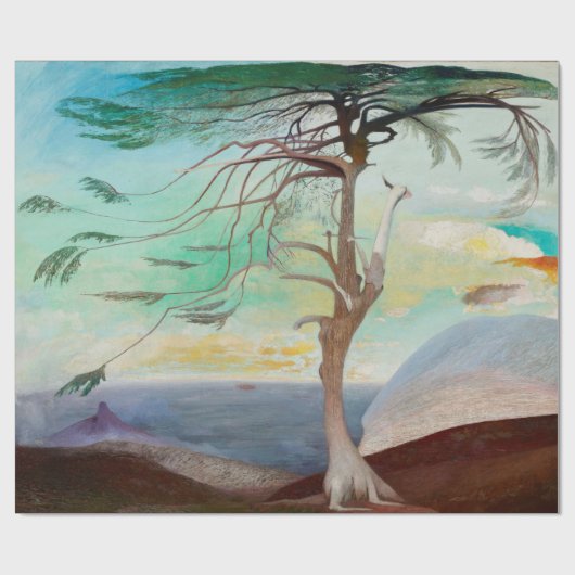 ロンリーシダーツリーランドスケー絵画ズ ラッピングペーパー (フラット)