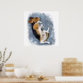 ロンリードッグハンドスケッチストックイラスト ポスター (キッチン)