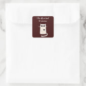 ロンリーハート猫引用文 スクエアシール (バッグ)