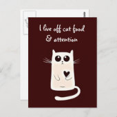 ロンリーハート猫引用文 ポストカード (正面/裏面)