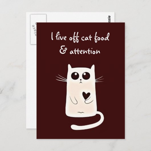 ロンリーハート猫引用文 ポストカード (正面/裏面)