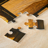 ロンリーマンビーチレイクサンセットシーランドスケープ ジグソーパズル (側面)