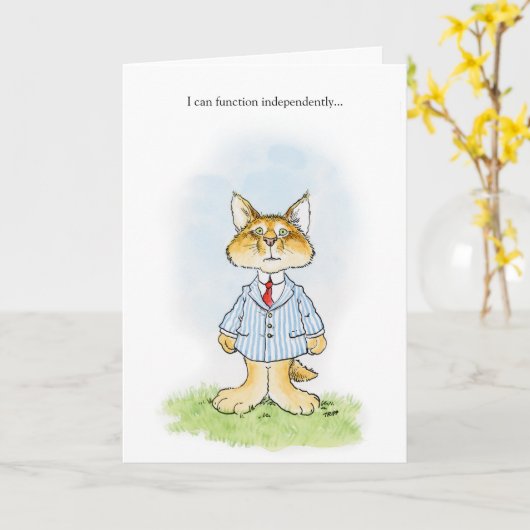 ロンリー子猫カード カード (黄色い花)