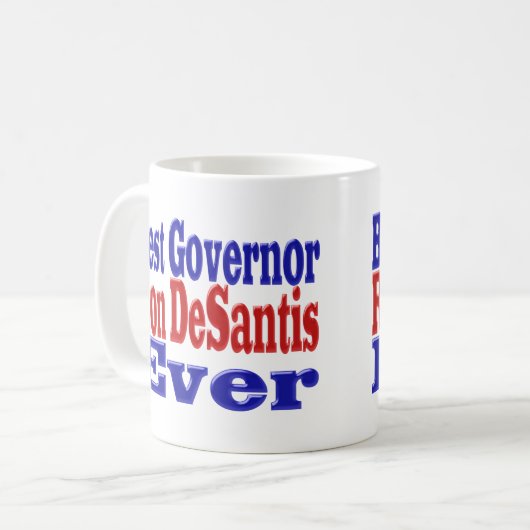 ロン最高のドサンティス知事の赤いブルー半分文字 コーヒーマグカップ (正面左)