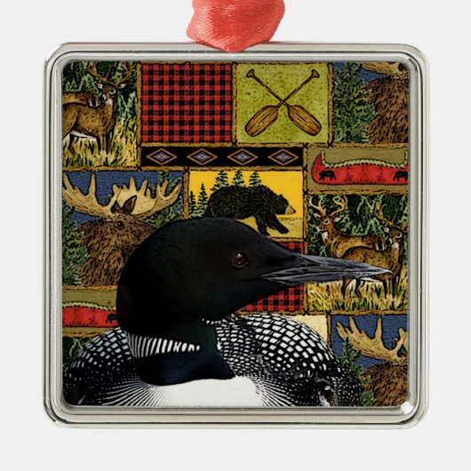 ロン素朴ノースウッズキャビン メタルオーナメント (正面)