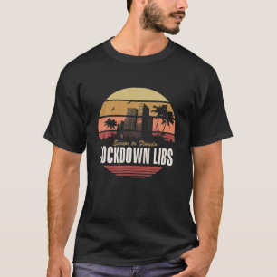 ロン・デサンティスはフロリダに脱出ロックダウンLibs T Tシャツ